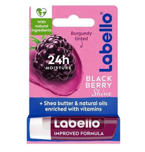 بلسم الشفاه لابيلو ، مرطب للعناية بالشفاه ، بلاك بيري شاين ، 4.8 جرام Labello