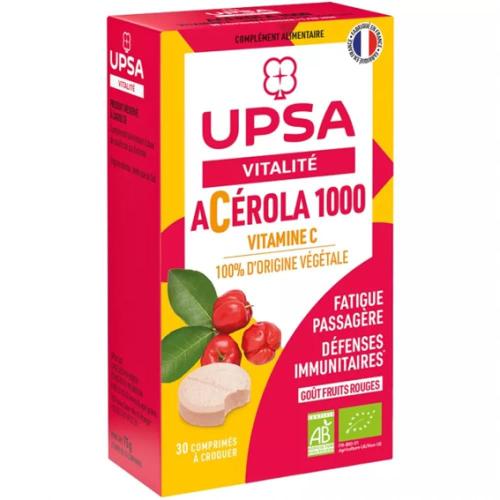 اوبسا اقراص مضغ مكمل غذائي للحيوية اسيرولا 1000 لتقوية المناعة _  30 قرص.  Upsa