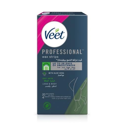 فيت، شرائح شمعية، للساقين والجسم للبشرة الجافة - 20 قطعة.  Veet