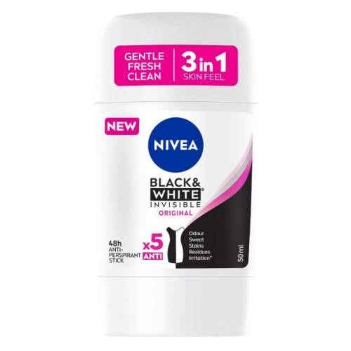 نيفيا، مزيل عرق ستيك، أبيض وأسود 3 في 1، للنساء - 50 مل.  NIVEA
