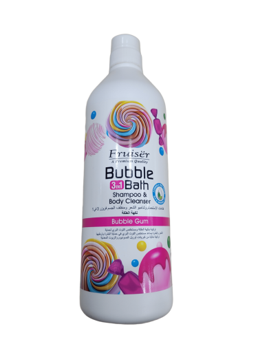 فروزر  3في 1 فقاعات الإستحمام و شامبو الشعر و منظف الجسم نكهة العلكة ( 1 لتر ) Fruiser