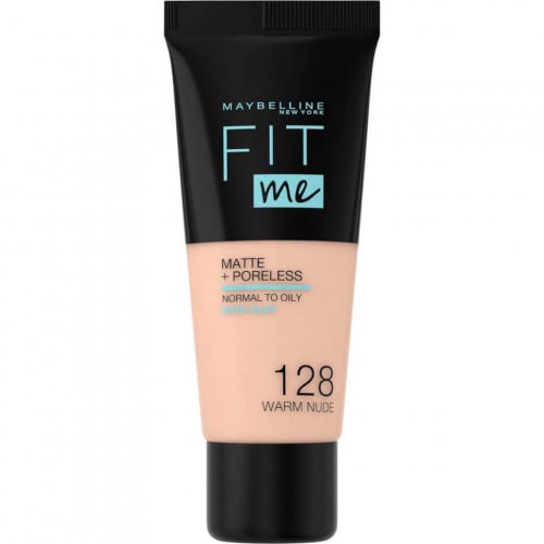 كريم اساس فيت مي مات + بور لس من مايبيلين نيويورك – 30 ملم، وورم نيود 128 /   Maybelline Fit Me