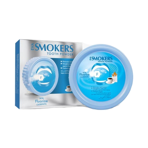 بودرة للأسنان  بالفلورين  من إيفا سموكرز 40 جرام  / Eva, Smokers Tooth Powder Fluorine - 40 Gm