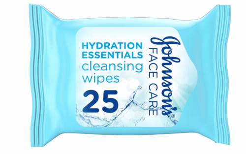 جونسون، مناديل لتنظيف الوجه، Hydration Essentials، للبشرة العادية والمختلطة، عبوة 25 منديل.  Johnson