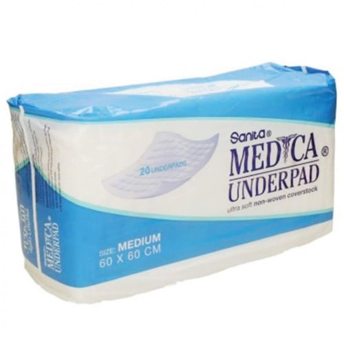 مفارش صحية سانيتا ميديكال وسط _ 20 مفرش  SANITA MEDICAL UNDERPAD MEDIUM.  /  60×60