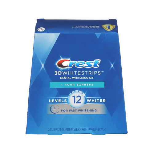 لصقات تبييض الأسنان ثلاثية الأبعاد في ساعة واحدة من كرست ثري دي - 20 شريحة.  Crest
