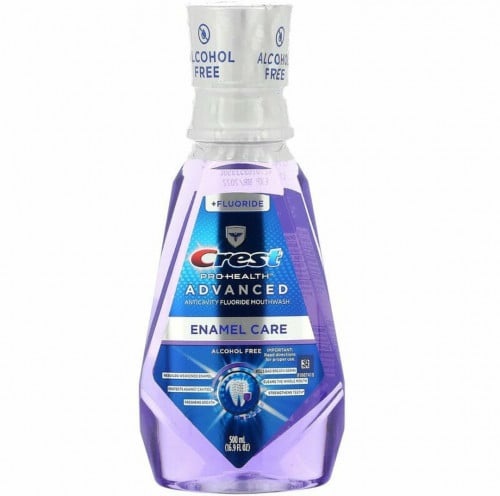 غسول  الفم للعناية بالمينا ، + فلوريد ، خالٍ من الكحول ، 16.9 أونصة سائلة  من كريست  _ (500 مل) Crest