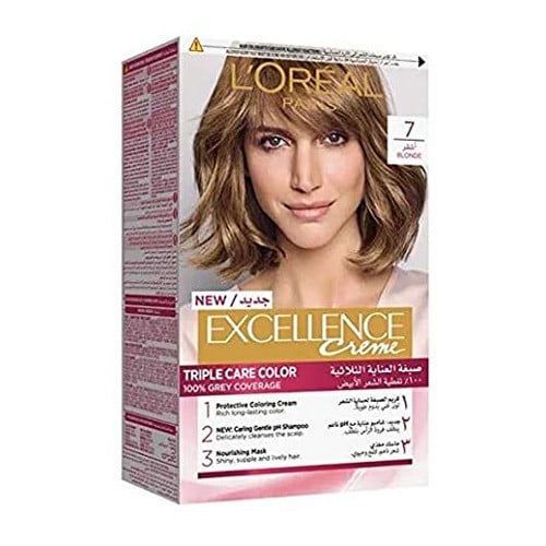 صبغة شعر  لوريال، اكسيلينس  لون أشقر رقم  7- 1 عبوة Loreal paris