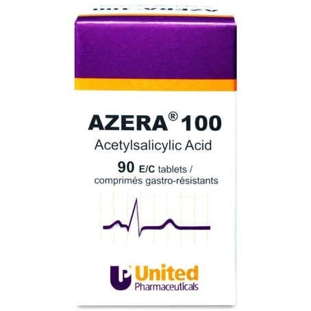 أزيرا 100 ملجم يخفف من مخاطر تجلط الدم _ 90 قرص مغلف.  Azera 100 mg
