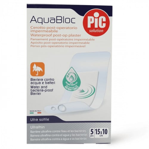 بيك، أكوا بلوك، بلاستر طبي، 15 سم × 10 سم - 5 قطع. Pic, Plaster Aquabloc Adhesive,