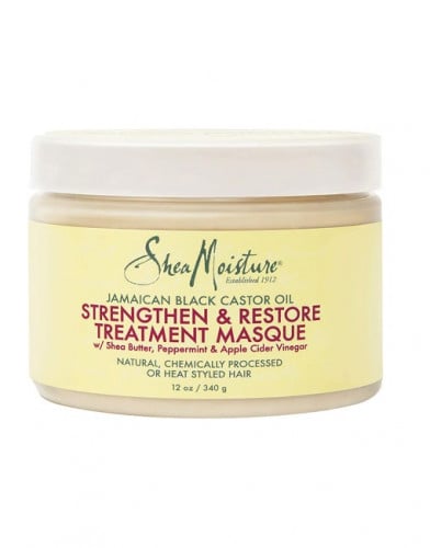 Shea moisture قناع علاجي لتقوية وتجديد الشعر بزيت الخروع الأسود الجامايكي من شيا مويستشر _ 340 جرام