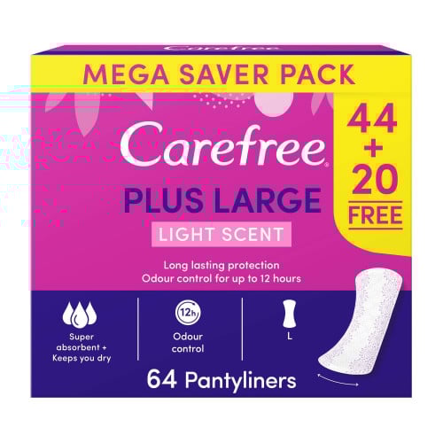 فوط يومية حجم كبير برائحة خفيفة من كير فري ( عبوة أقتصادية ) _ 64  فوطة Carefree