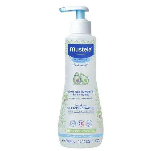 ماء موستيلا بيبي بدون شطف لتنظيف الوجه ومنطقة الحفاضات 300 مل  _ 300 مل   Mustela