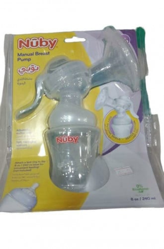 شفاط ثدي يدوي شفاف  من نوبي _ 240 مل / Nuby