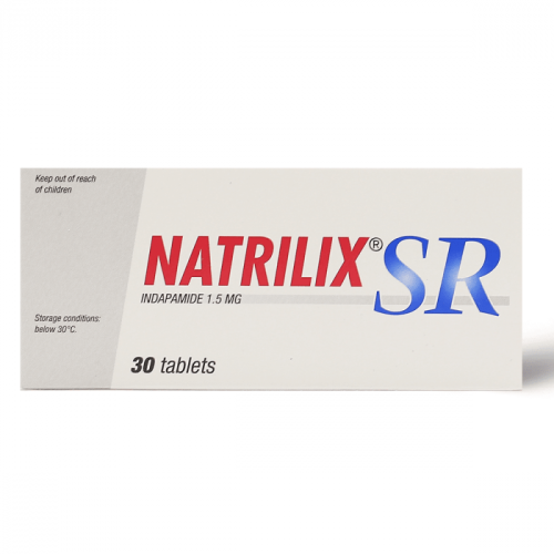ناترليكس 1.5 مجم، أقراص ممتدة المفعول، لحالات ضغط الدم المرتفع _ 30 قرص.  Natrilix 1.5 Mg,