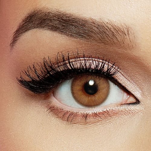 عدسات ليالا اللاصقة الملونة عبوة من قطعتين ( هيزل براون ) _ 3 شهور