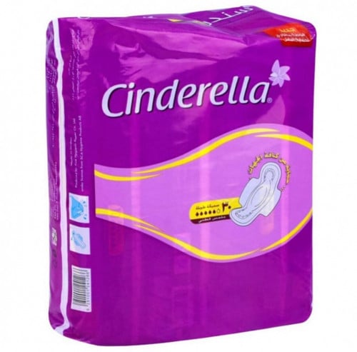 فوط صحية نسائية سميكة وطويلة من سندريلا _ 30 فوطة Cinderella
