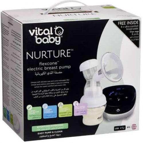 مضخة الثدي الكهربائية سهلة الضخ والتنظيف من فيتال بيبي vital baby