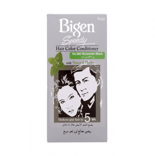 صبغة سريعة ومنعمة للشعر مع الاعشاب الطبيعية من بيجين - رقم 882 بني اسود Bigen