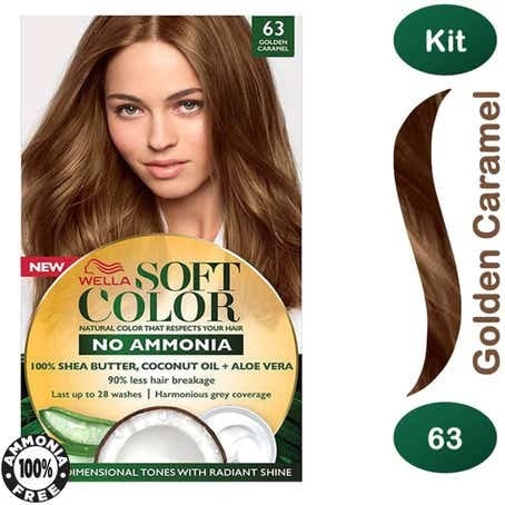 Wella Soft Color.  سوفت كولور صبغة الشعر الطبيعية 63 كراميل ذهبي 19 IV