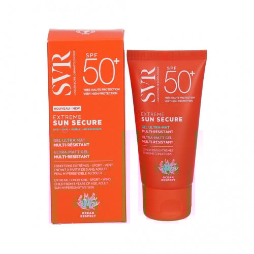 إس في آر إكستريم صن سيكيور SPF 50+ جل فائق اللمعان للبشرة شديدة الحساسية من الشمس 50 مل.   SVR