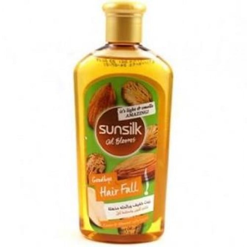 زيت لشعر لحل مشكلة التساقط  بزيت الخروع و زيت اللوز من صانسيلك  _ 250  مل.  sunsilk