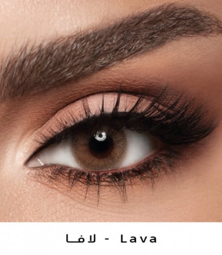 عدسات لاصقة ملونة ديفا - لافا lava_  ثلاث شهور + محلول 120 مل