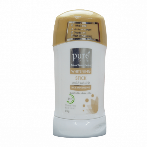 مزيل عرق ستيك لتفتيح البشرة يوخر نمو الشعر من بيور بيوتي 50ج pure beauty