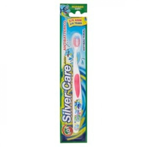 فرشاة أسنان سيلفر كير جونيور المضادة للبكتيريا - من 2 إلى 6 سنوات (  متعددة الالوان ) Silver care