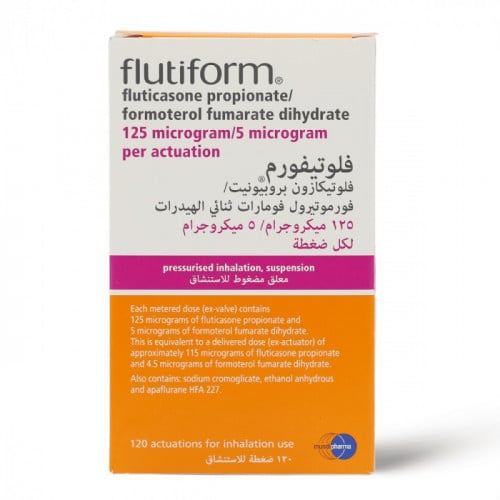 فلوتيفورم 5/125، لأعراض الأزمة التنفسية والربو - 1 بخاخ