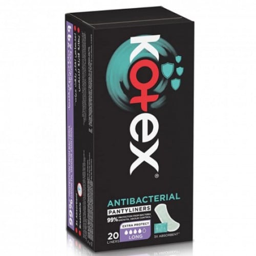 فوط نسائية يومية طويلة بعطر خفيف ضد البكتيريا من كوتيكس  - 20 فوطة kotex