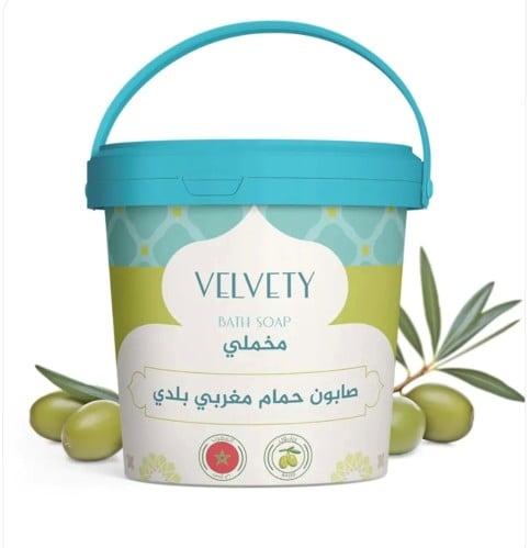 مخملي - صابون حمام مغربي بزيت الزيتون _ 1000 جرام   velvety