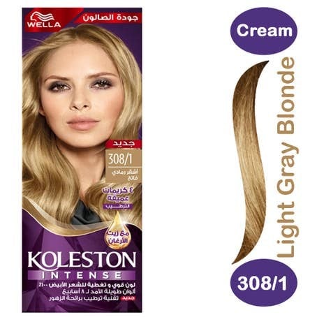 كوليستون صبغة اشقر رمادي فاتح + مظهر 308/1.   Koleston