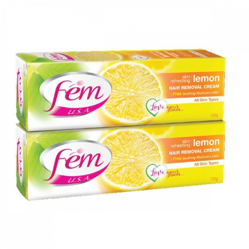 كريم مزيل للشعر بالليمون للبشرة الدهنية  من فيم _ 120 جم ×2.    Fem