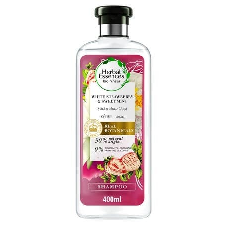 هيربال ايسنز شامبو فراولة بيضاء ونعناع 400 مل.   Herbal Essences