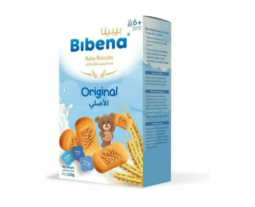 بيبينا بسكويت للأطفال الأصلي بعد 6 أشهر 120 جرام.     Bibena