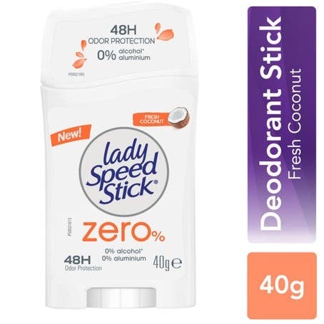 ليدي سبيد ستيك زيرو بجوز الهند مضاد للتعرق 40 جرام.   Lady Speed Stick