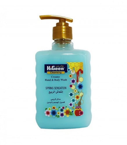 سائل كريمي لغسيل الجسم واليدين بانتعاش الربيع من هاي جين 500مل.   Higeen
