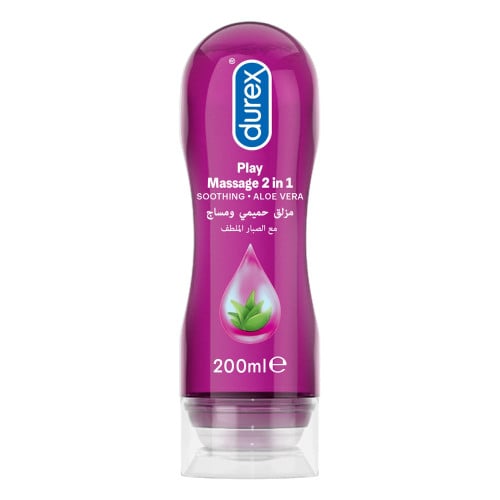 مزلق بلاي مساج 2 في 1 مهدئ بخلاصة الصبار من دوريكس  _ 200 مل durex