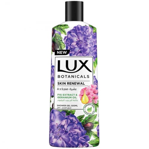 لوكس بشرة متجددة سائل استحمام بخلاصة التين وزيت الجيرانيوم 500مل.  Lux