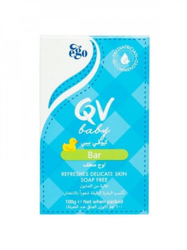 Qv صابون تنظيف البشرة الحساسة للاطفال من كيو في بيبي _ 100  جرام