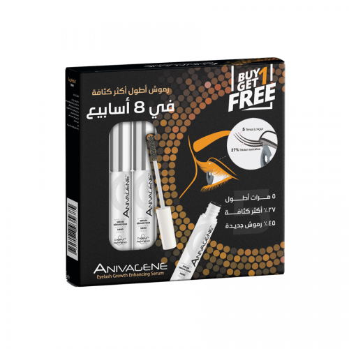 مجموعة مصل أنيفاجين لرموش العين لتقوية الرموش ثنائية 1 + 1. / Anivagene