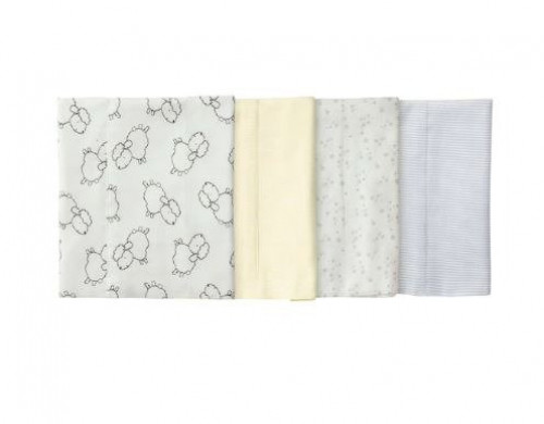 4 قطع قماش .. للسرير .. للتجشؤ Sheep flannel من ال...