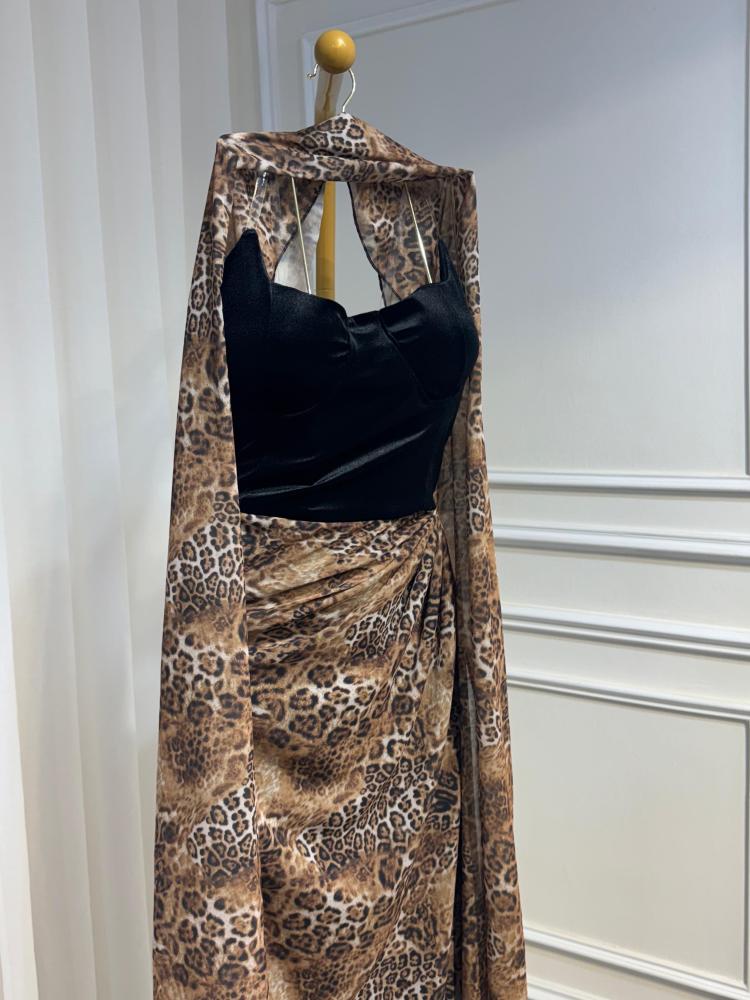 فستان مخمل مشجر راقي