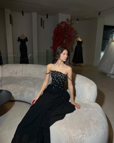 فستان سهرة اسود جذاب