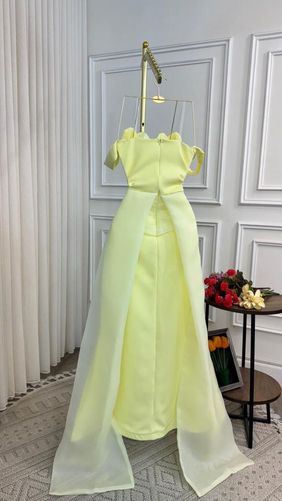 فستان سهرة اصفر فخم