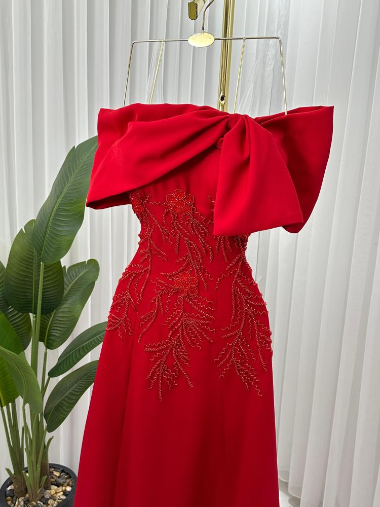 فستان سهرة احمر