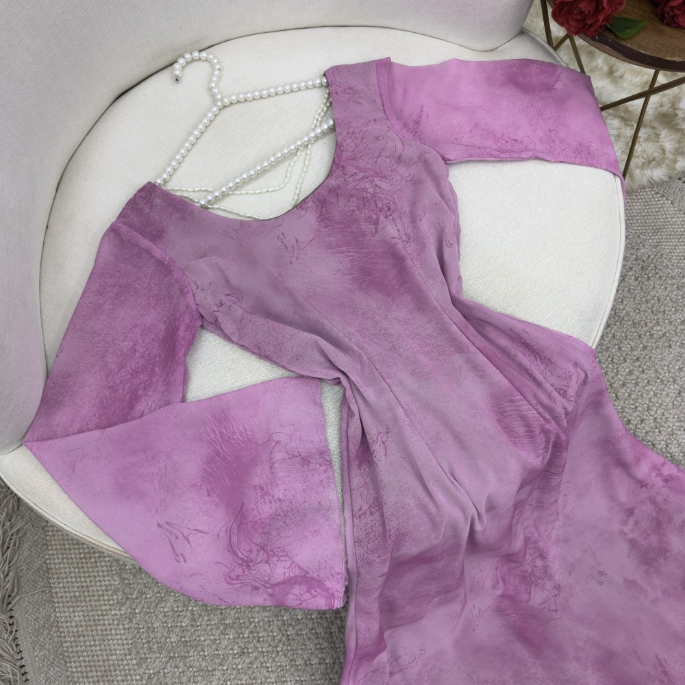 فستان موف مموه ناعم العيد ‘z