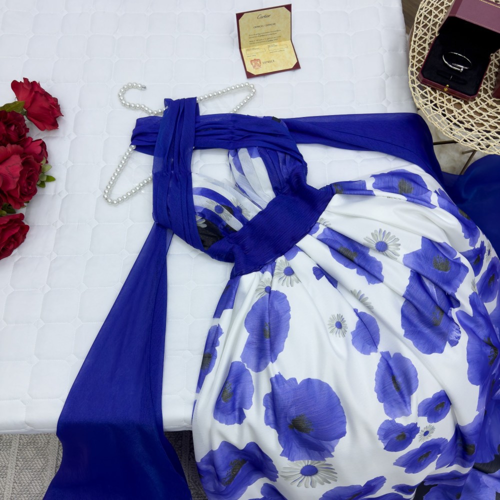 فستان رهيب مميز لونين ازرق - اخضر