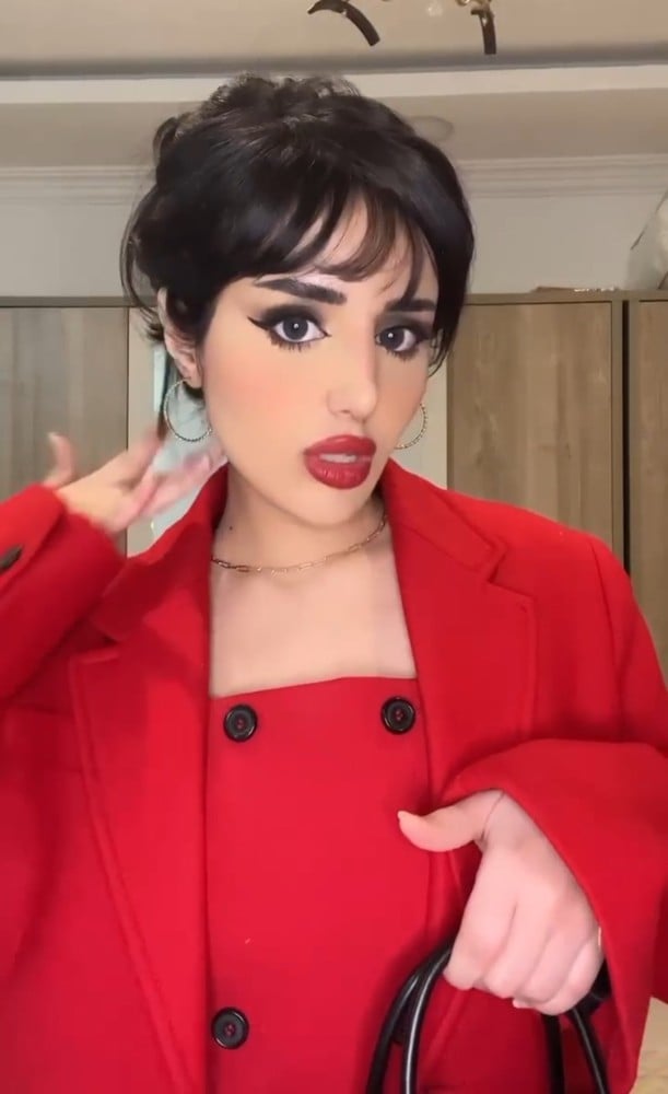 فستان احمر قطعتين فخم